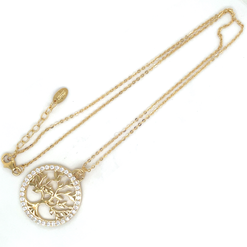 lotus style ketting goudkleurig levensboom groot 42-45cm - 601136