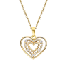 lotus style ketting goudkleurig hartje met 3 hartjes - 601137