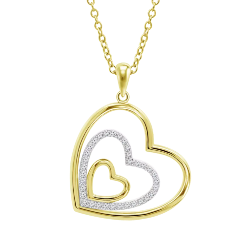 lotus style ketting goudkleurig hartje - 601138