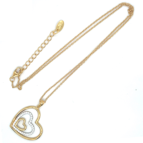 lotus style ketting goudkleurig hartje - 601138