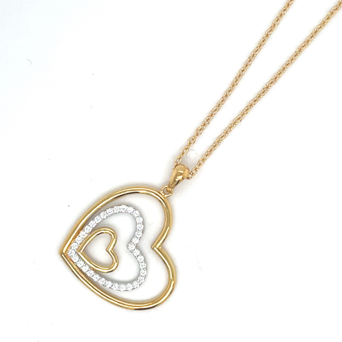lotus style ketting goudkleurig hartje - 601138