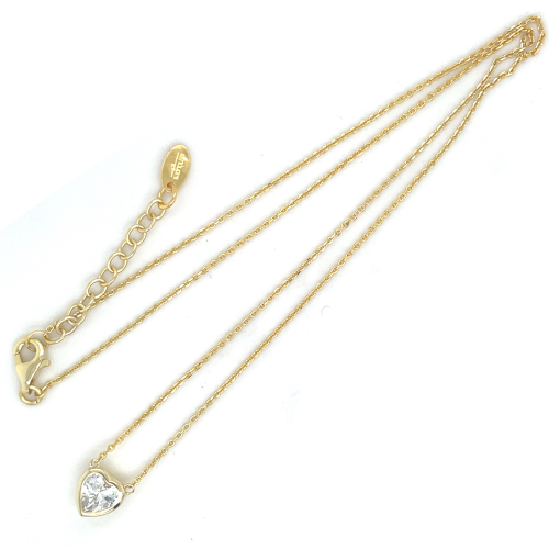 lotus style ketting goudkleurig hartje klein - 601139