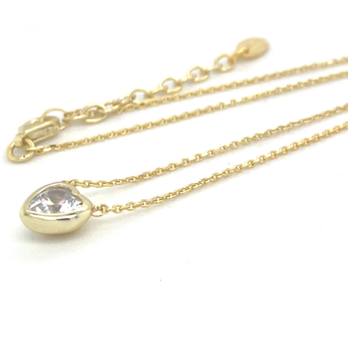 lotus style ketting goudkleurig hartje klein - 601139