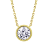 lotus style ketting goudkleurig met zirkonia steentje - 601142
