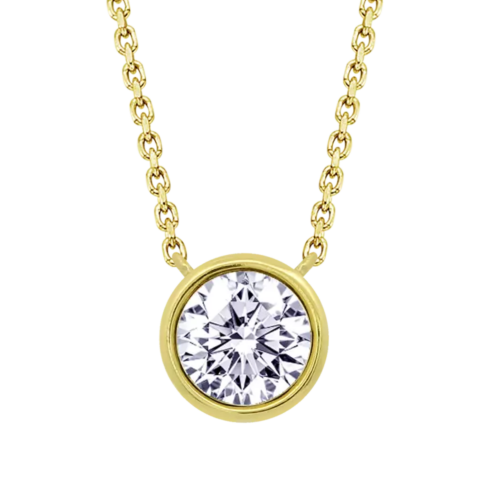 lotus style ketting goudkleurig met zirkonia steentje - 601142