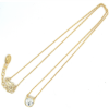 lotus style ketting goudkleurig met zirkonia steentje - 601142