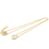lotus style ketting goudkleurig met zirkonia steentje - 601142
