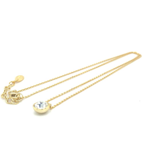 lotus style ketting goudkleurig met zirkonia steentje - 601142