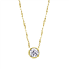 lotus style ketting goudkleurig met zirkonia steentje - 601142