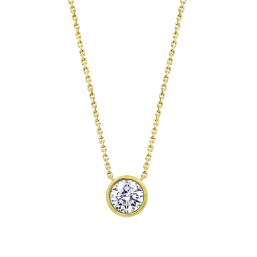 lotus style ketting goudkleurig met zirkonia steentje - 601142