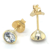 lotus style oorknoppen goudkleurig met zirkonia steen - 601144