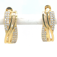 lotus style oorringen goudkleurig in zilver - 601146 lotus style oorringen goudkleurig in zilver - 601146