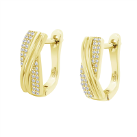 lotus style oorringen goudkleurig in zilver - 601146 lotus style oorringen goudkleurig in zilver - 601146