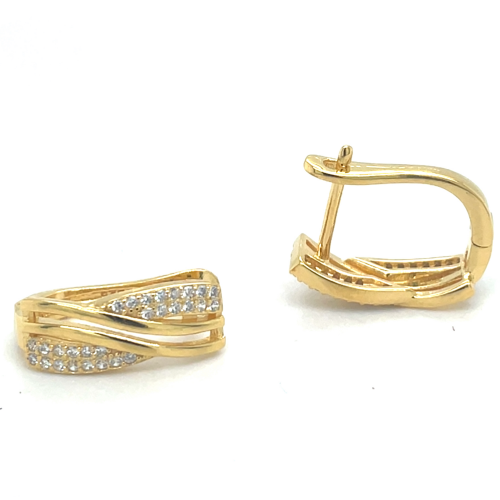 lotus style oorringen goudkleurig in zilver - 601146