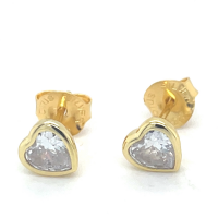 goudkleurige zilveren oorknoppen hartje - 601147 goudkleurige zilveren oorknoppen hartje - 601147