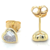 goudkleurige zilveren oorknoppen hartje - 601147 goudkleurige zilveren oorknoppen hartje - 601147