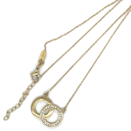 Goudkleurige stalen ketting met cirkels - 601148