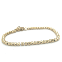 Goudkleurige stalen armband met balletjes - 601149