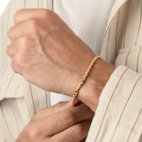 goudkleurige stalen armband cordano schakels 22cm - 601150