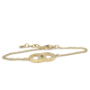 goudkleurige stalen armband met 2 cirkels en steentjes - 601152 goudkleurige stalen armband met 2 cirkels en steentjes - 601152