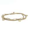 goudkleurige stalen armband met hartjes paperclip en gourmet schakel - 601154 goudkleurige stalen armband met hartjes paperclip en gourmet schakel - 601154
