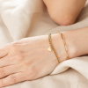 goudkleurige stalen armband met hartjes paperclip en gourmet schakel - 601154 goudkleurige stalen armband met hartjes paperclip en gourmet schakel - 601154