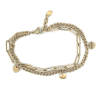 goudkleurige stalen armband met hartjes paperclip en gourmet schakel - 601154 goudkleurige stalen armband met hartjes paperclip en gourmet schakel - 601154