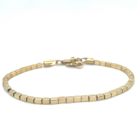 goudkleurige stalen armband met blokjes - 601155