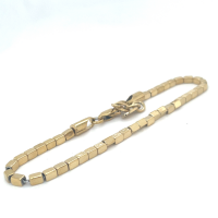 goudkleurige stalen armband met blokjes - 601155