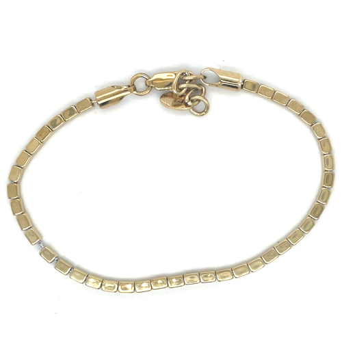 goudkleurige stalen armband met blokjes - 601155