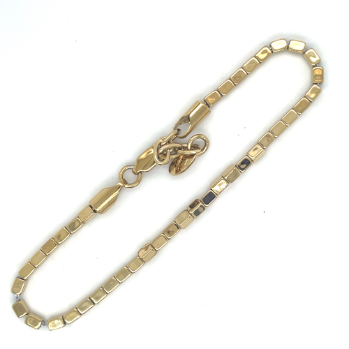 goudkleurige stalen armband met blokjes - 601155
