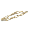 goudkleurige stalen schakelarmband paperclip - 601156