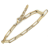goudkleurige stalen schakelarmband paperclip - 601156