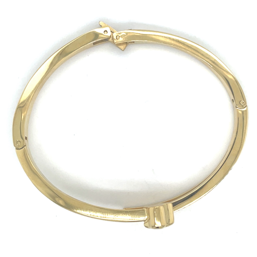 goudkleurige stalen armband bangel met steentjes en een hartje - 601159 goudkleurige stalen armband bangel met steentjes en een hartje - 601159