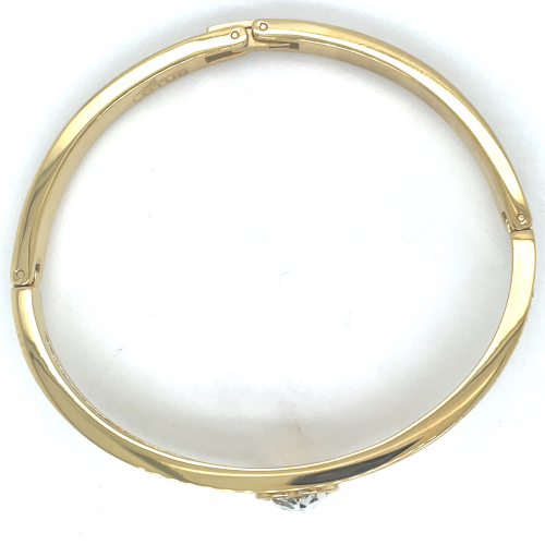 goudkleurige stalen armband bangel met steentjes en een hartje - 601160 goudkleurige stalen armband bangel met steentjes en een hartje - 601160