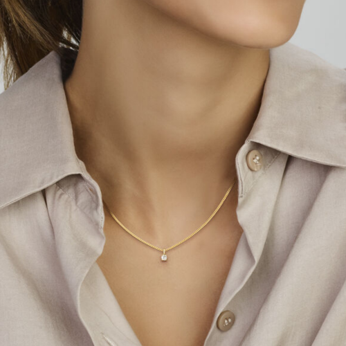 gouden hanger met lab grown diamant 0.25ct h si 9,5 mm - 601168
