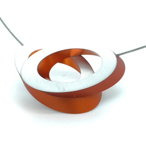 collier clic Olivia ovalen op elkaaar oranje - 601176 collier clic Olivia ovalen op elkaaar oranje - 601176