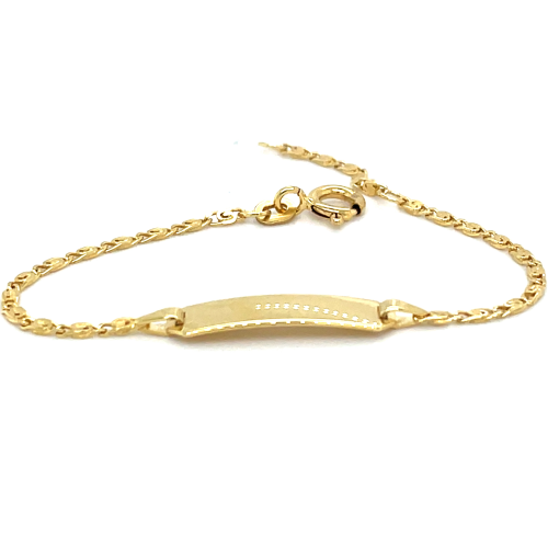 baby plaat graveer armband in 14 karaat goud 12-14cm - 601180 baby plaat graveer armband in 14 karaat goud 12-14cm - 601180