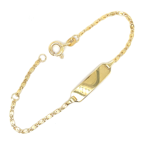 baby plaat graveer armband in 14 karaat goud 12-14cm - 601180 baby plaat graveer armband in 14 karaat goud 12-14cm - 601180