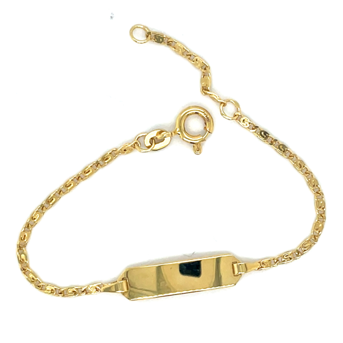 baby plaat graveer armband in 14 karaat goud 12-14cm - 601180 baby plaat graveer armband in 14 karaat goud 12-14cm - 601180