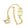 Graveer baby plaat armband 12-14cm met hartje figaro schakel - 601181