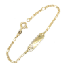 Graveer baby plaat armband 12-14cm met hartje figaro schakel - 601181