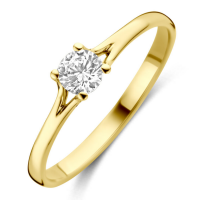 gouden ring met zirkonia steentje maat 52 - 601185