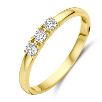 gouden trilogie ring met 3 zirkonia steentjes maat 54 - 601186