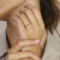 gouden trilogie ring met 3 zirkonia steentjes maat 54 - 601186