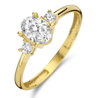 gouden trilogie ring met zirkonia maat 51 - 601187