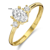 gouden trilogie ring met zirkonia maat 51 - 601187
