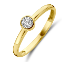 gouden ring met zirkonia 4mm maat 53 - 601188