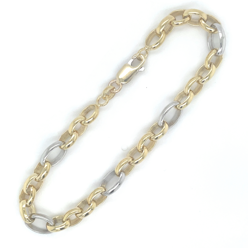 Fjory 18cm bicolor gouden Fantasie Anker schakel 6mm - 601192