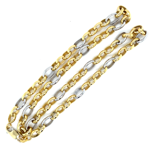 Fjory 6mm bicolor Fantasie Anker schakelketting 45cm - 601193